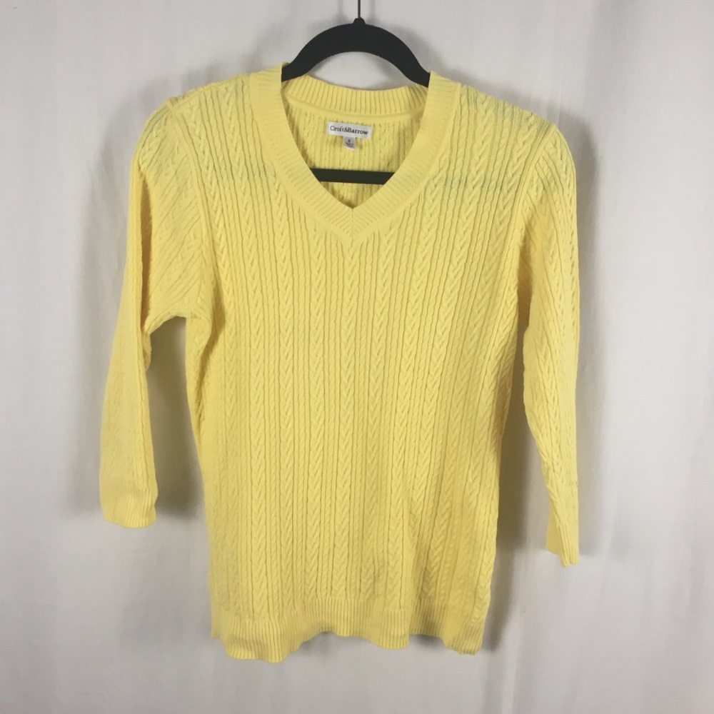 ☃️3 for $23 ☃️ Croft & Barrow V-Neck 3/4 Sleeve Cotton Sweater